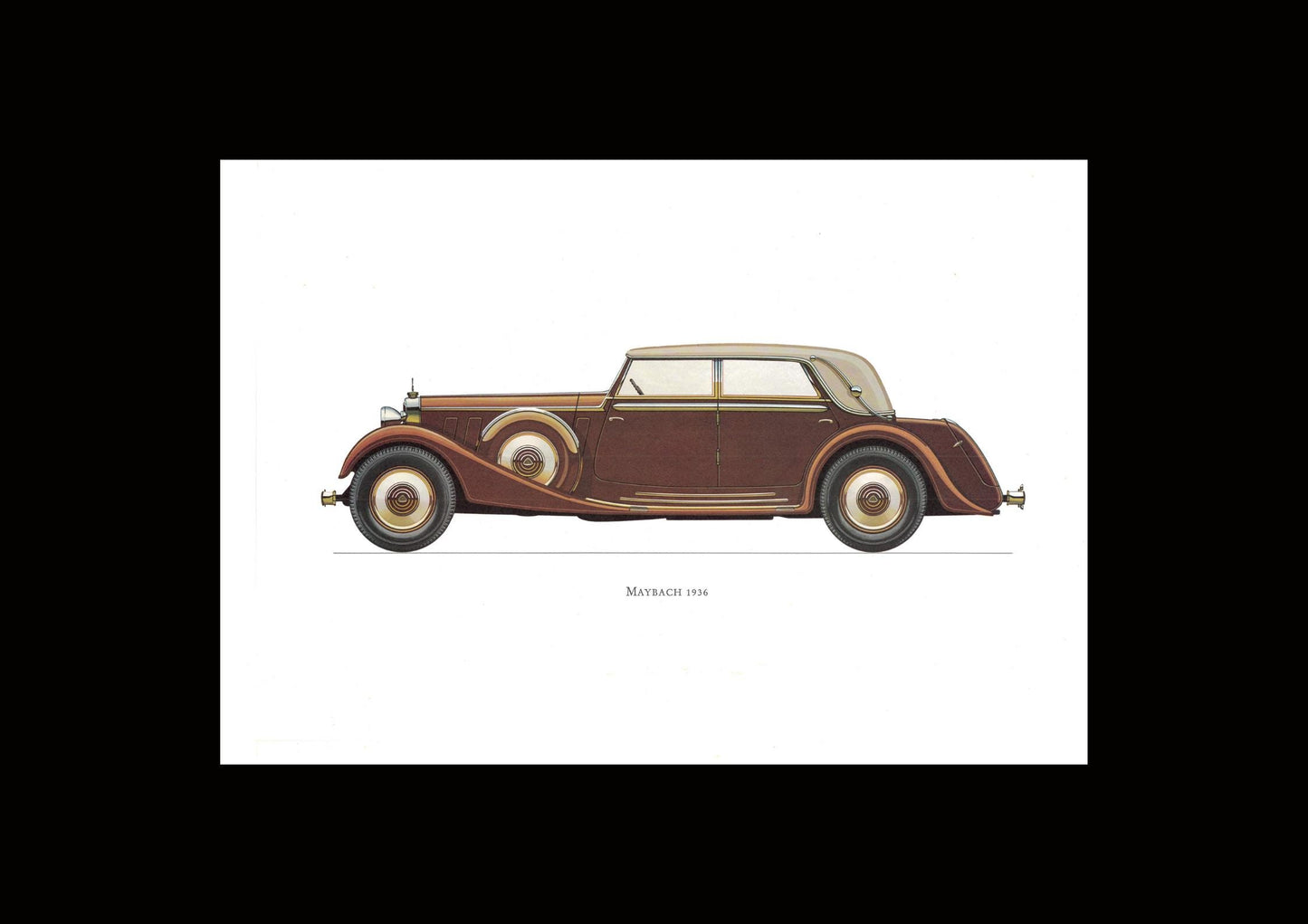 1960s LARGE CLASSIC CAR Print - Maybach, 1936 - Classic Car Wall Art - Motor History - Car Gift - Nursery Art - 15.5 x 11.7 Inches