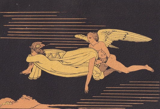 1880 SLEEP and DEATH Print - Greek Myths, Homer, Trojan War Print - Mythology Wall Art - 7.5 x 5 Inches