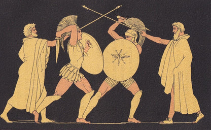 1880 HECTOR vs AJAX Print - Greek Myths, Homer, Trojan War Print - Mythology Wall Art - 7.5 x 5 Inches