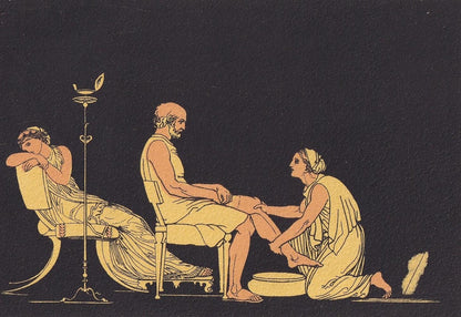 1880 ULYSSES & EURYCLEA Print - Greek Myths, Homer, the Odyssey Print - Mythology Wall Art - 7.5 x 5 Inches