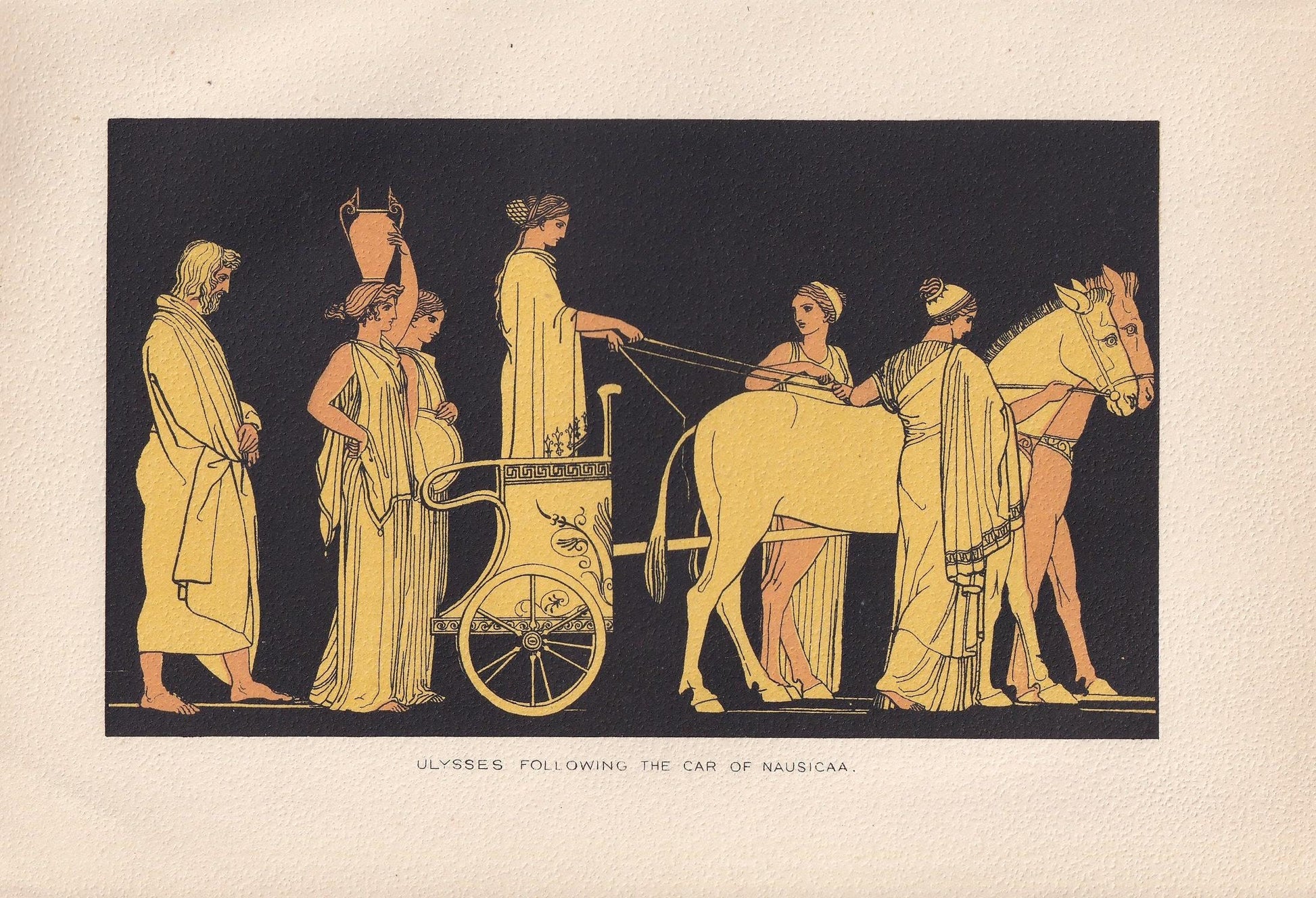 1880 ULYSSES & NAUSICAA Print - Greek Myths, Homer, the Odyssey Print - Mythology Wall Art - 7.5 x 5 Inches