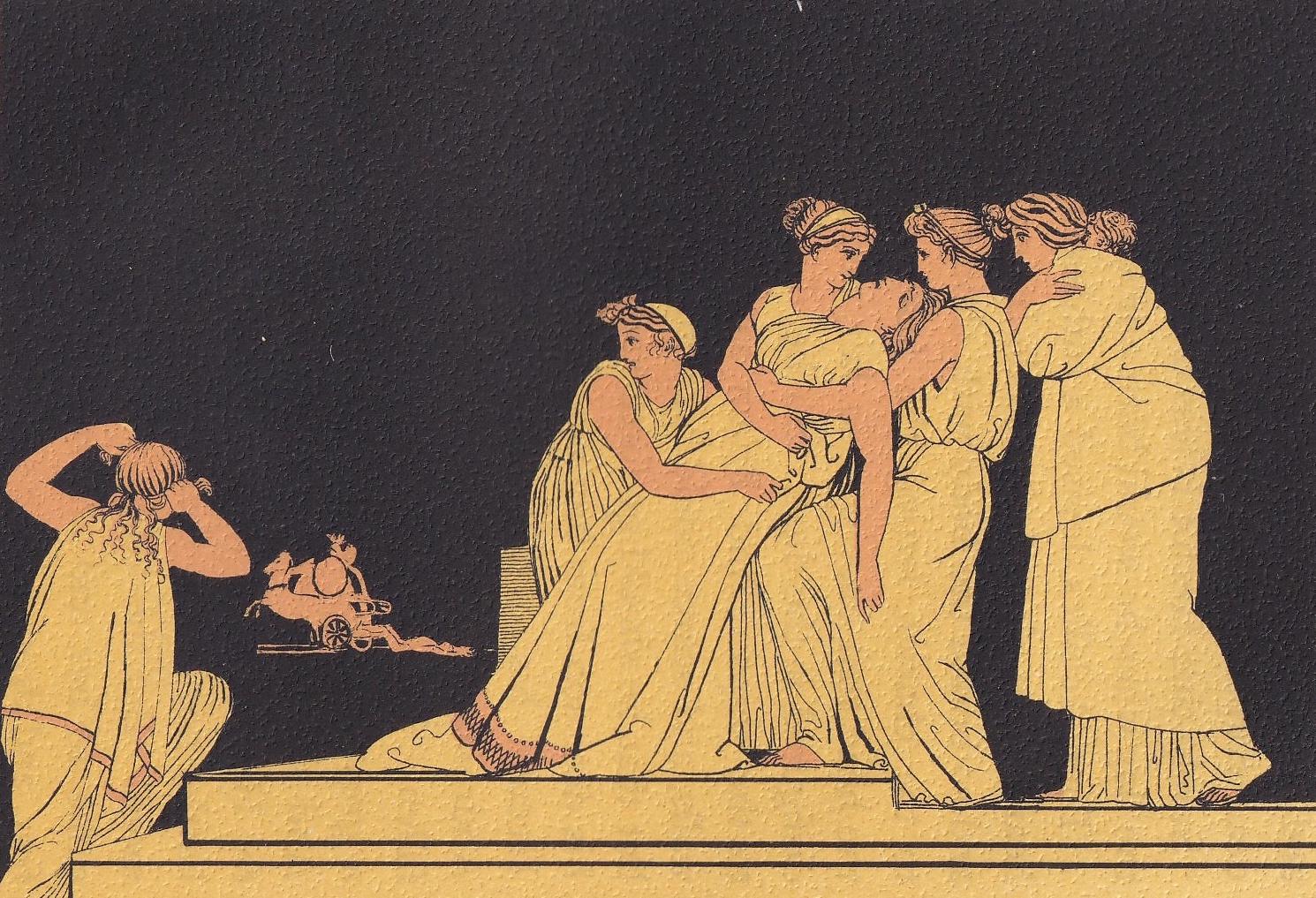 1880 ANDROMACHE Fainting on the Wall Print - Greek Myths, Homer, Trojan War Print - Mythology Wall Art - 7.5 x 5 Inches