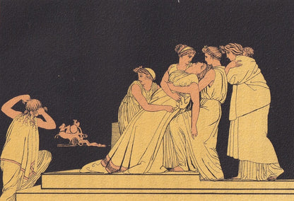 1880 ANDROMACHE Fainting on the Wall Print - Greek Myths, Homer, Trojan War Print - Mythology Wall Art - 7.5 x 5 Inches