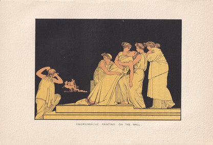 1880 ANDROMACHE Fainting on the Wall Print - Greek Myths, Homer, Trojan War Print - Mythology Wall Art - 7.5 x 5 Inches