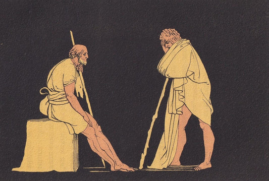 1880 ULYSSES & EUMAEUS Print - Greek Myths, Homer, the Odyssey Print - Mythology Wall Art - 7.5 x 5 Inches