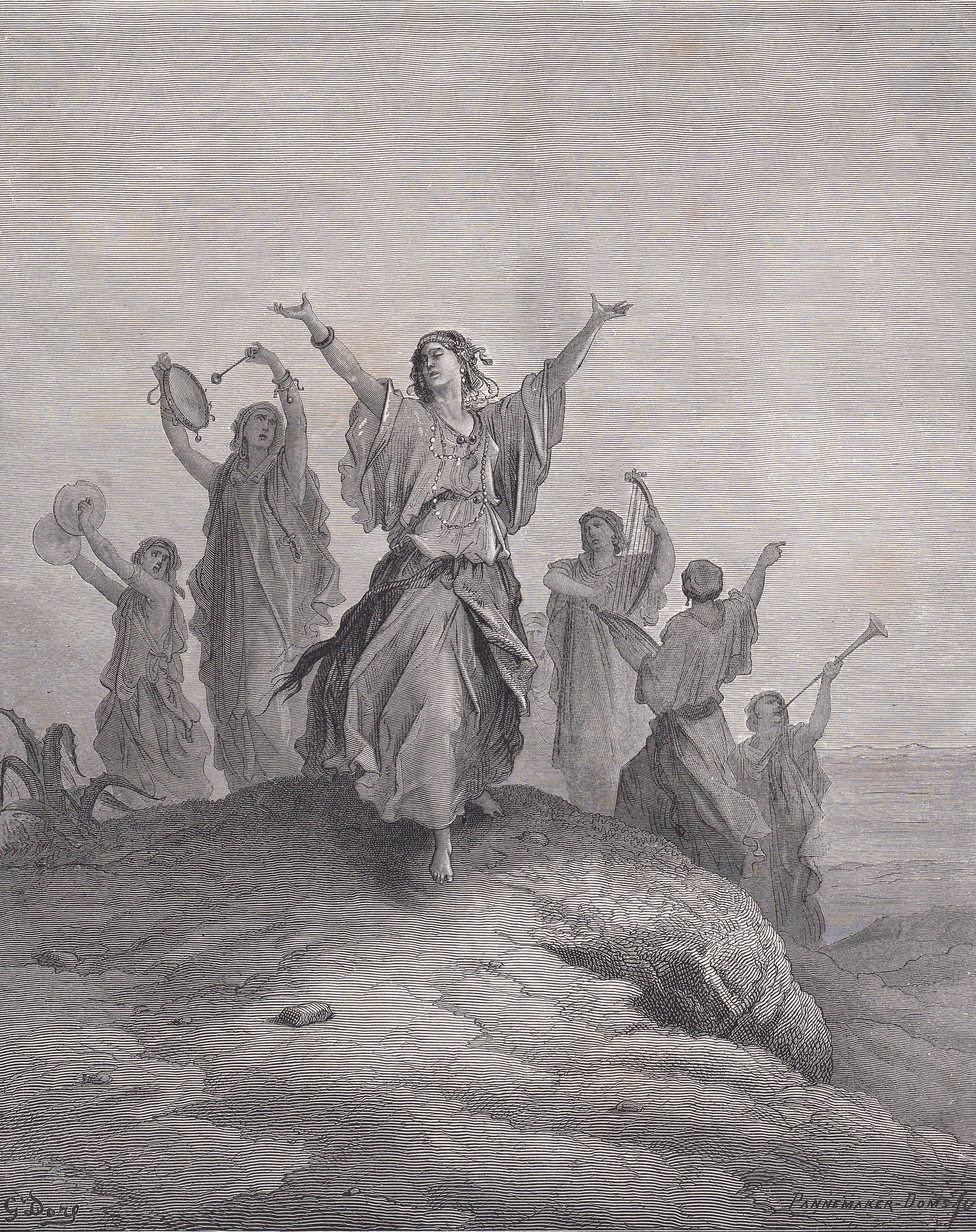 1870 GUSTAVE DORE Print - "Jephthah's Daughter Coming to Meet Her Father" - Dore Wall Art - Dore Engraving - 8.5 x 12.2 Inche