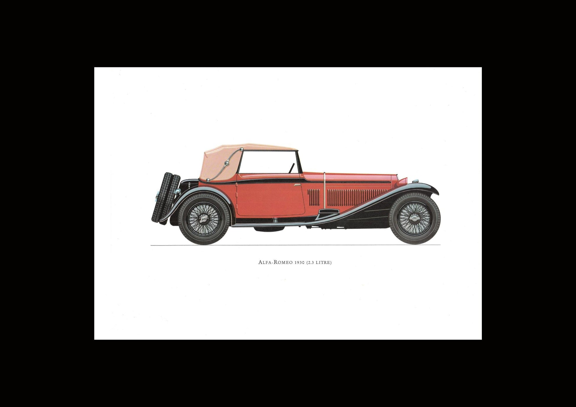 1960s LARGE CLASSIC CAR Print - Alfa Romeo, 1930 - Classic Car Wall Art - Motor History - Car Lover Gift - Nursery Art - 15.5 x 11.7 Inches