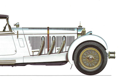 1960s LARGE CLASSIC CAR Print - Mercedes-Benz, 1928 - Classic Car Wall Art - Motor History - Car Gift - Nursery Art - 15.5 x 11.7 Inches