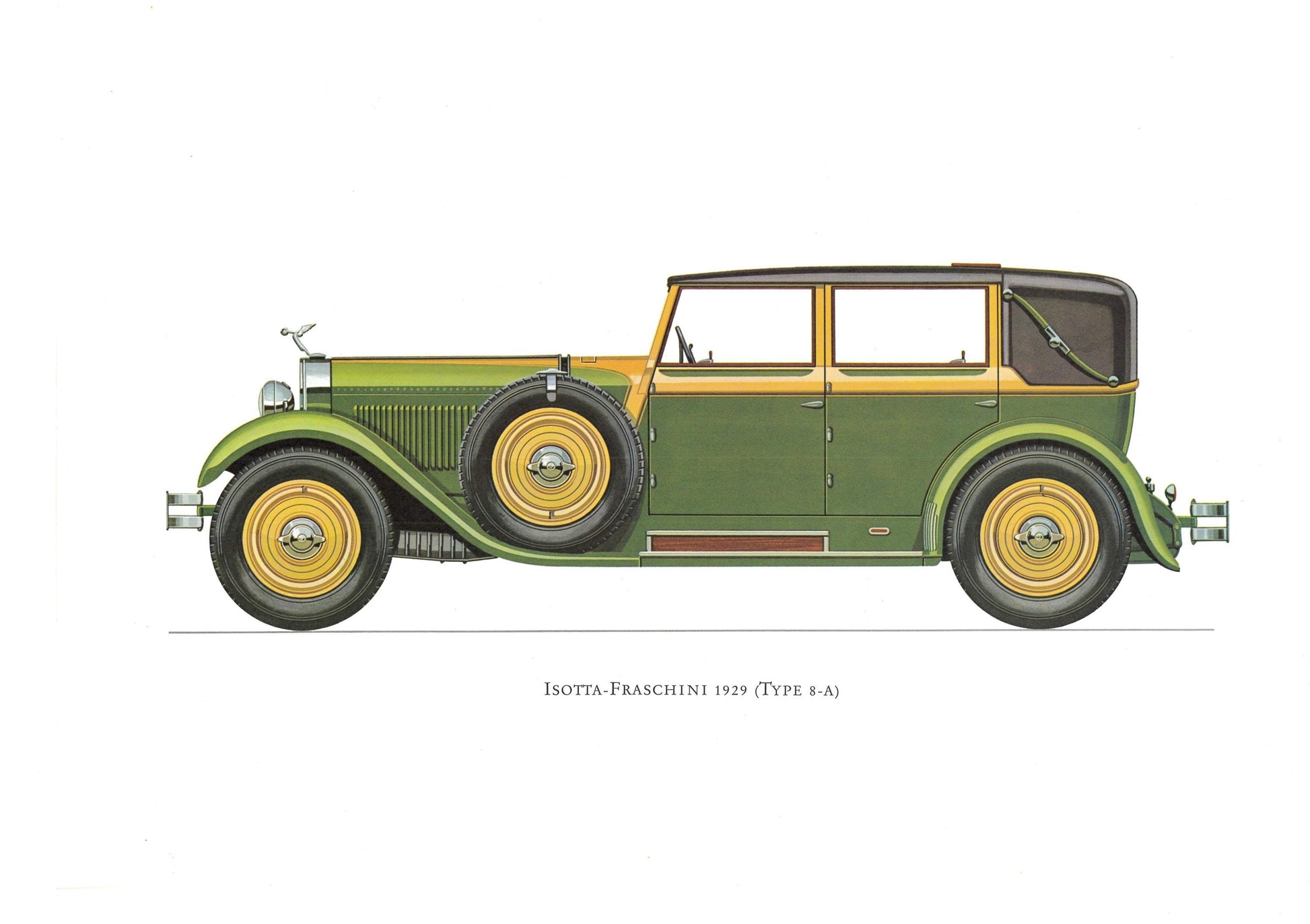 1960s LARGE CLASSIC CAR Print - Isotta-Fraschini 1929 - Classic Car Wall Art - Motor History - Car Gift - 15.5 x 11.7 Inches