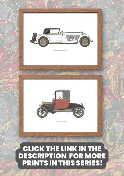 1960s LARGE CLASSIC CAR Print - Isotta-Fraschini 1929 - Classic Car Wall Art - Motor History - Car Gift - 15.5 x 11.7 Inches