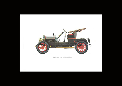 1960s LARGE CLASSIC CAR Print - Opel, 1909 - Classic Car Wall Art - Motor History - Car Gift - Nursery Art - 15.5 x 11.7 Inches