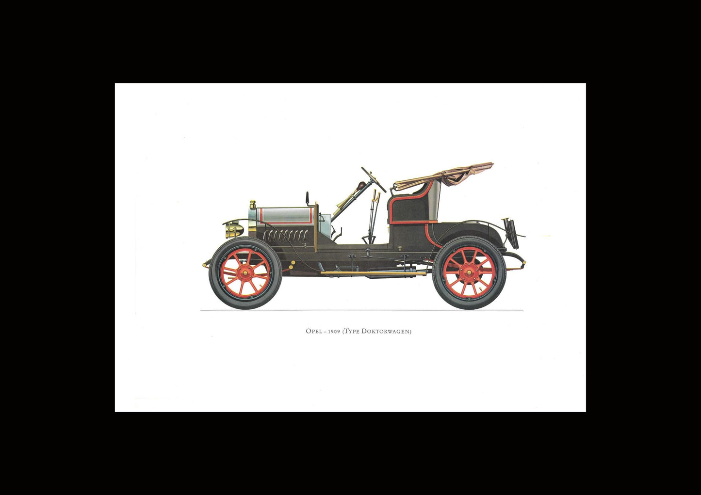 1960s LARGE CLASSIC CAR Print - Opel, 1909 - Classic Car Wall Art - Motor History - Car Gift - Nursery Art - 15.5 x 11.7 Inches