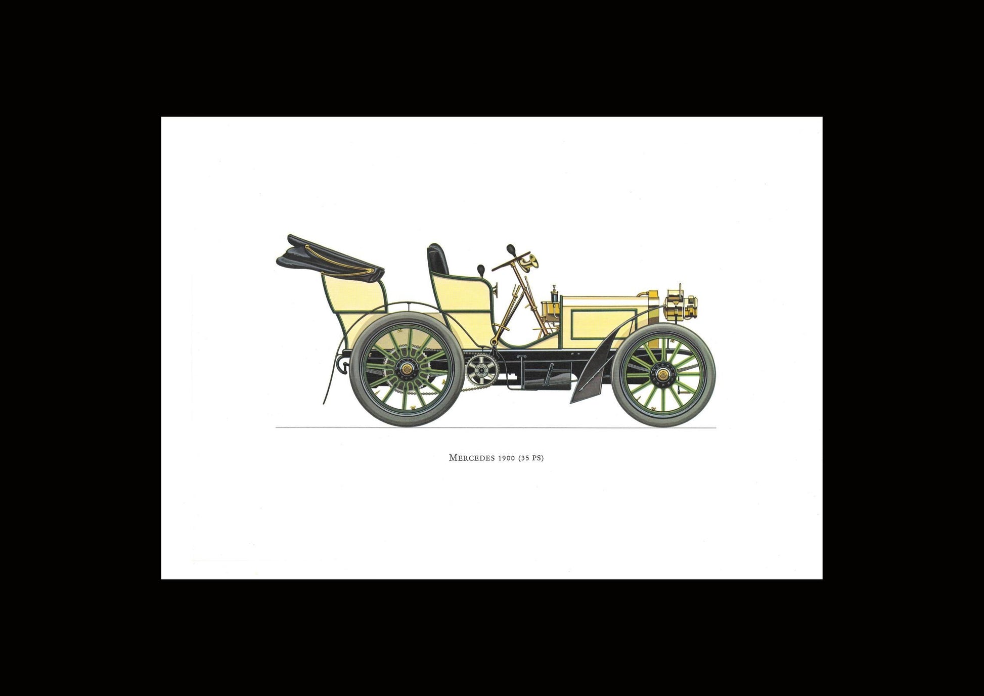 1960s LARGE CLASSIC CAR Print - Mercedes 1900 - Classic Car Wall Art - Motor History - Car Gift - 15.5 x 11.7 Inches