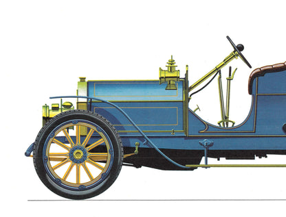 1960s LARGE CLASSIC CAR Print - Lancia 1909 - Classic Car Wall Art - Motor History - Car Gift - 15.5 x 11.7 Inches