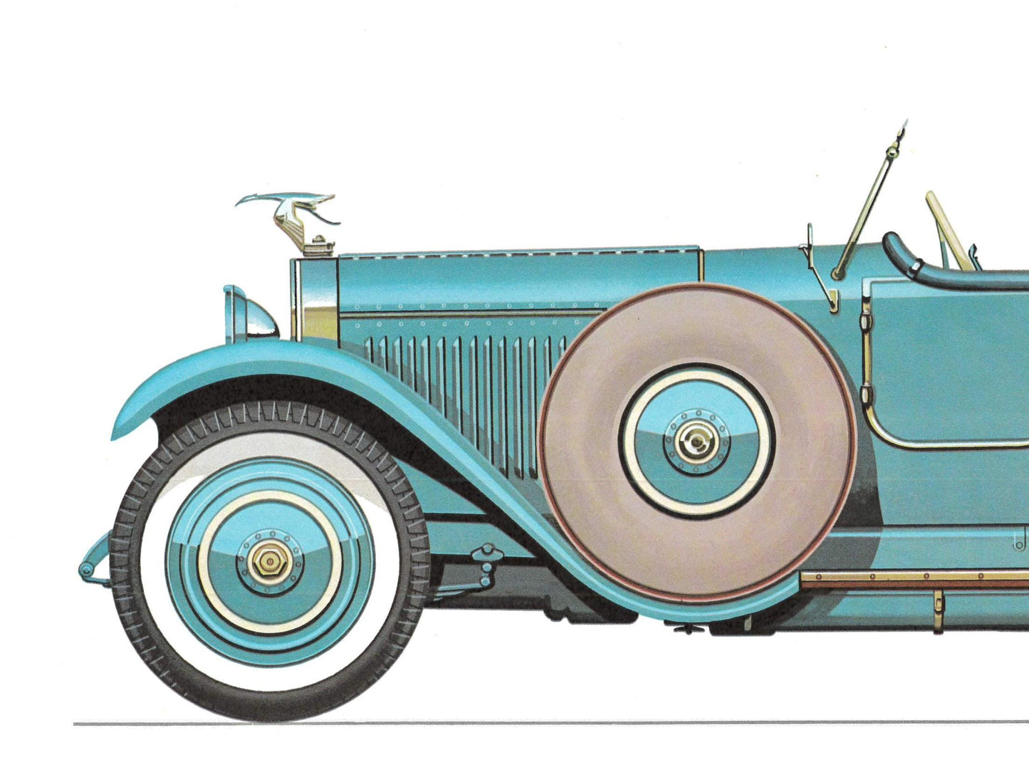 1960s LARGE CLASSIC CAR Print - Hispano Suiza, 1926 - Classic Car Wall Art - Motor History - Car Gift - Nursery Art - 15.5 x 11.7 Inches