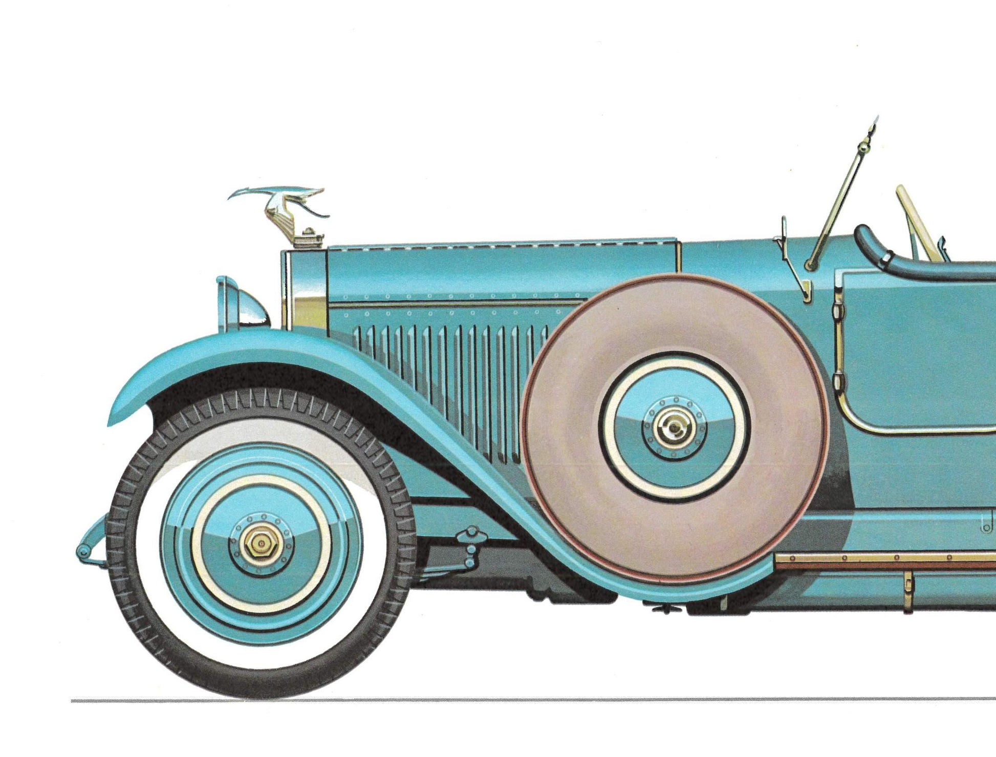 1960s LARGE CLASSIC CAR Print - Hispano Suiza, 1926 - Classic Car Wall Art - Motor History - Car Gift - Nursery Art - 15.5 x 11.7 Inches