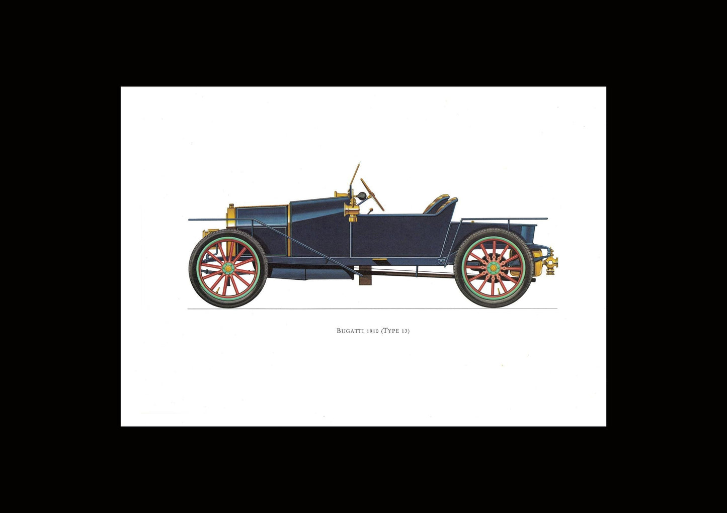 1960s LARGE CLASSIC CAR Print - Bugatti 1910 - Classic Car Wall Art - Motor History - Car Gift - 15.5 x 11.7 Inches