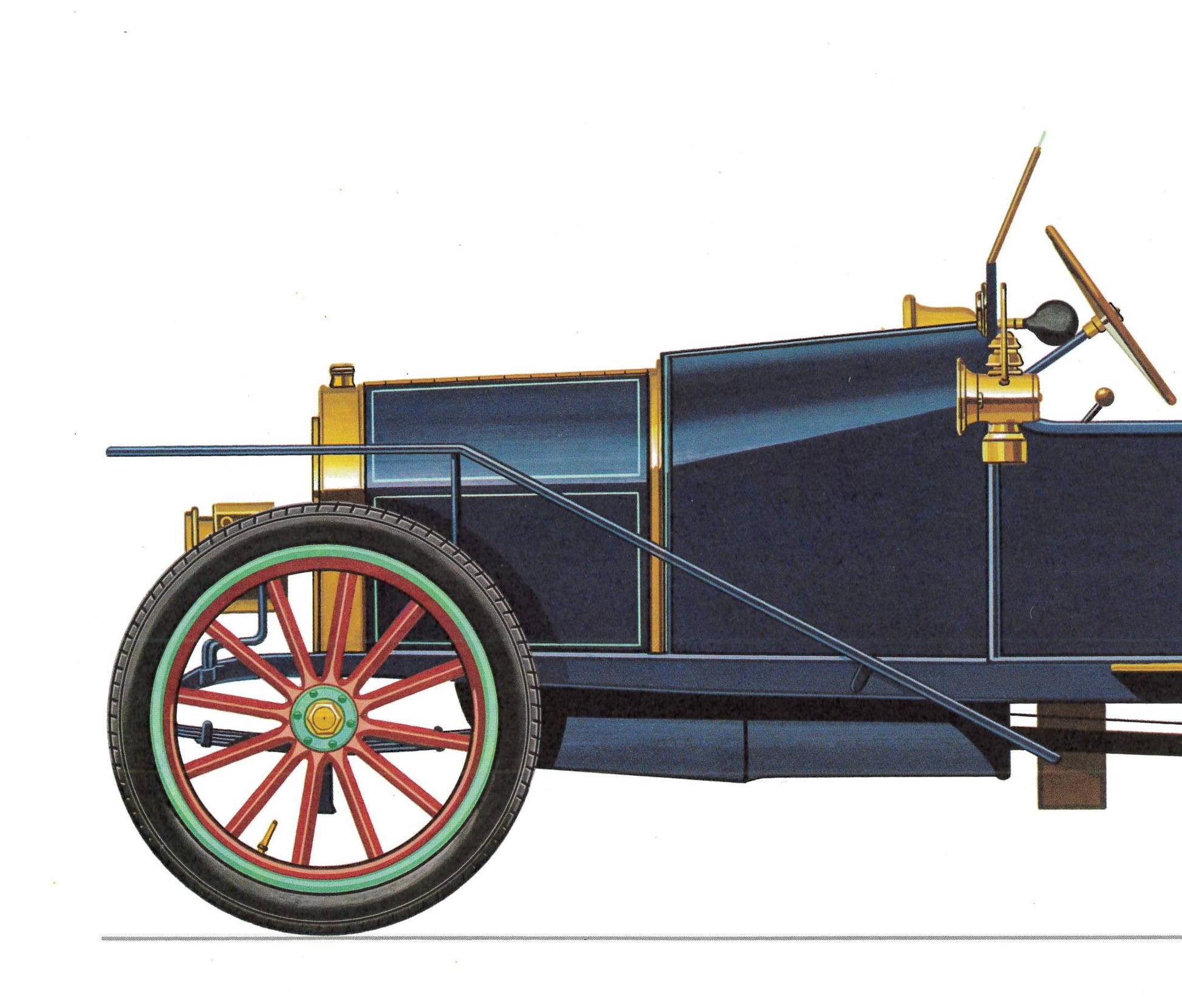 1960s LARGE CLASSIC CAR Print - Bugatti 1910 - Classic Car Wall Art - Motor History - Car Gift - 15.5 x 11.7 Inches