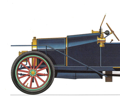 1960s LARGE CLASSIC CAR Print - Bugatti 1910 - Classic Car Wall Art - Motor History - Car Gift - 15.5 x 11.7 Inches