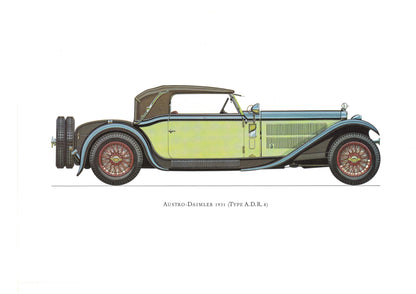 1960s LARGE CLASSIC CAR Print - Austro-Daimler 1931 - Classic Car Wall Art - Motor History - Car Gift - 15.5 x 11.7 Inches