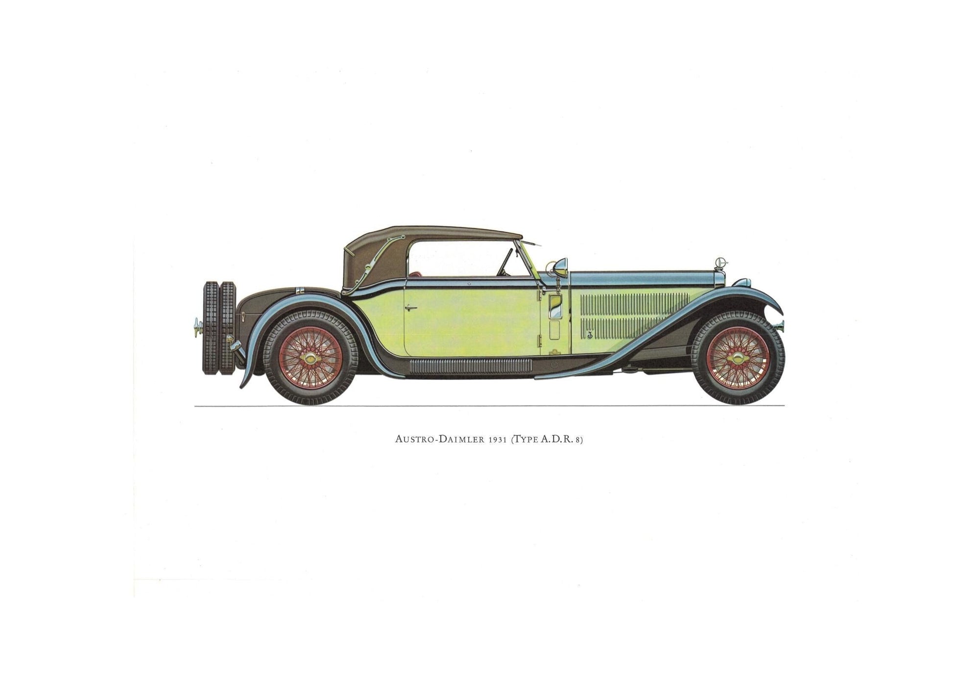 1960s LARGE CLASSIC CAR Print - Austro-Daimler 1931 - Classic Car Wall Art - Motor History - Car Gift - 15.5 x 11.7 Inches