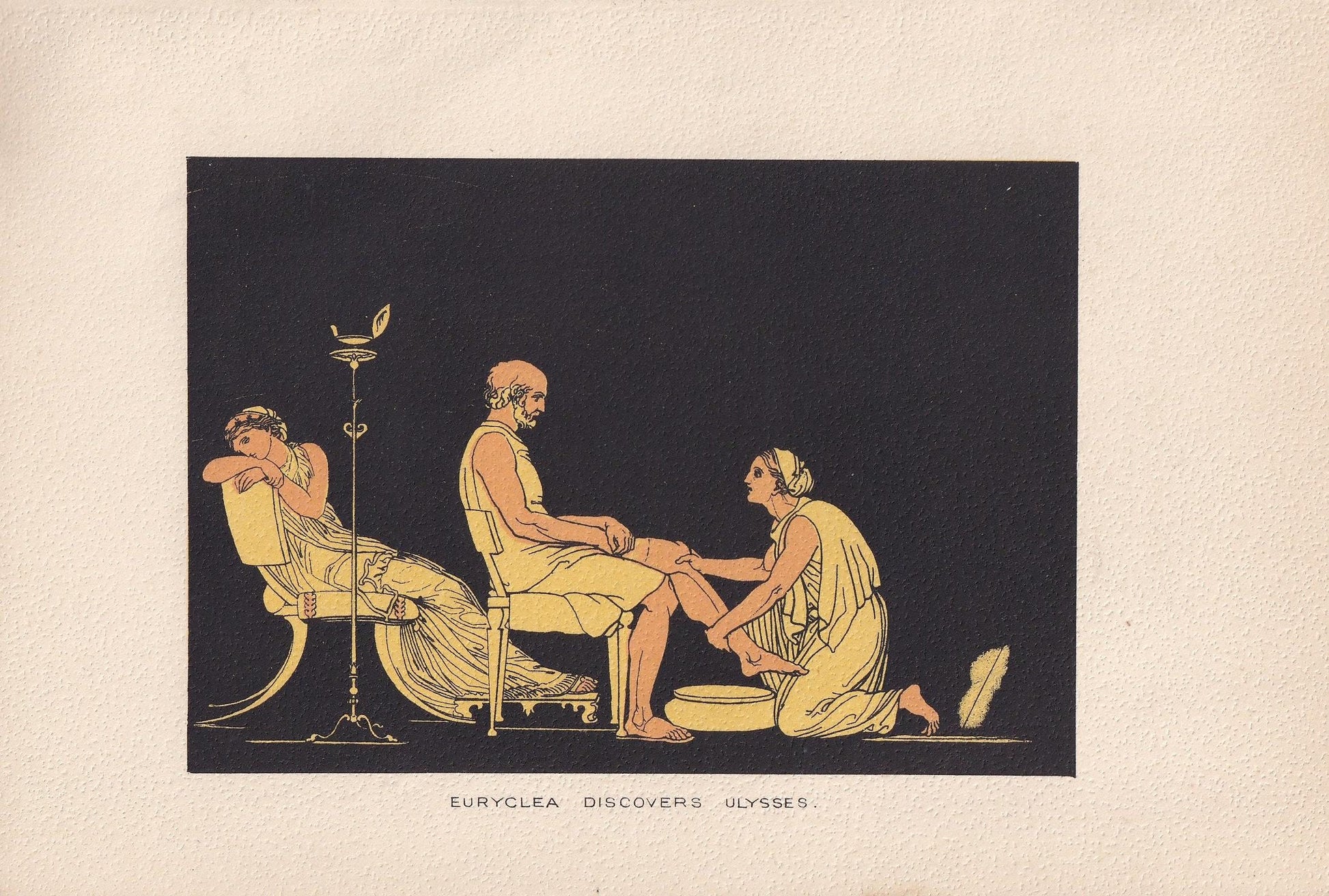 1880 ULYSSES & EURYCLEA Print - Greek Myths, Homer, the Odyssey Print - Mythology Wall Art - 7.5 x 5 Inches
