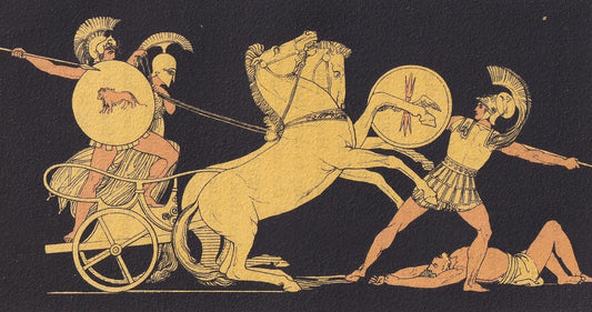 1880 DIOMED vs ARES Print - Greek Myths, Homer, Trojan War Print - Mythology Wall Art - 7.5 x 5 Inches