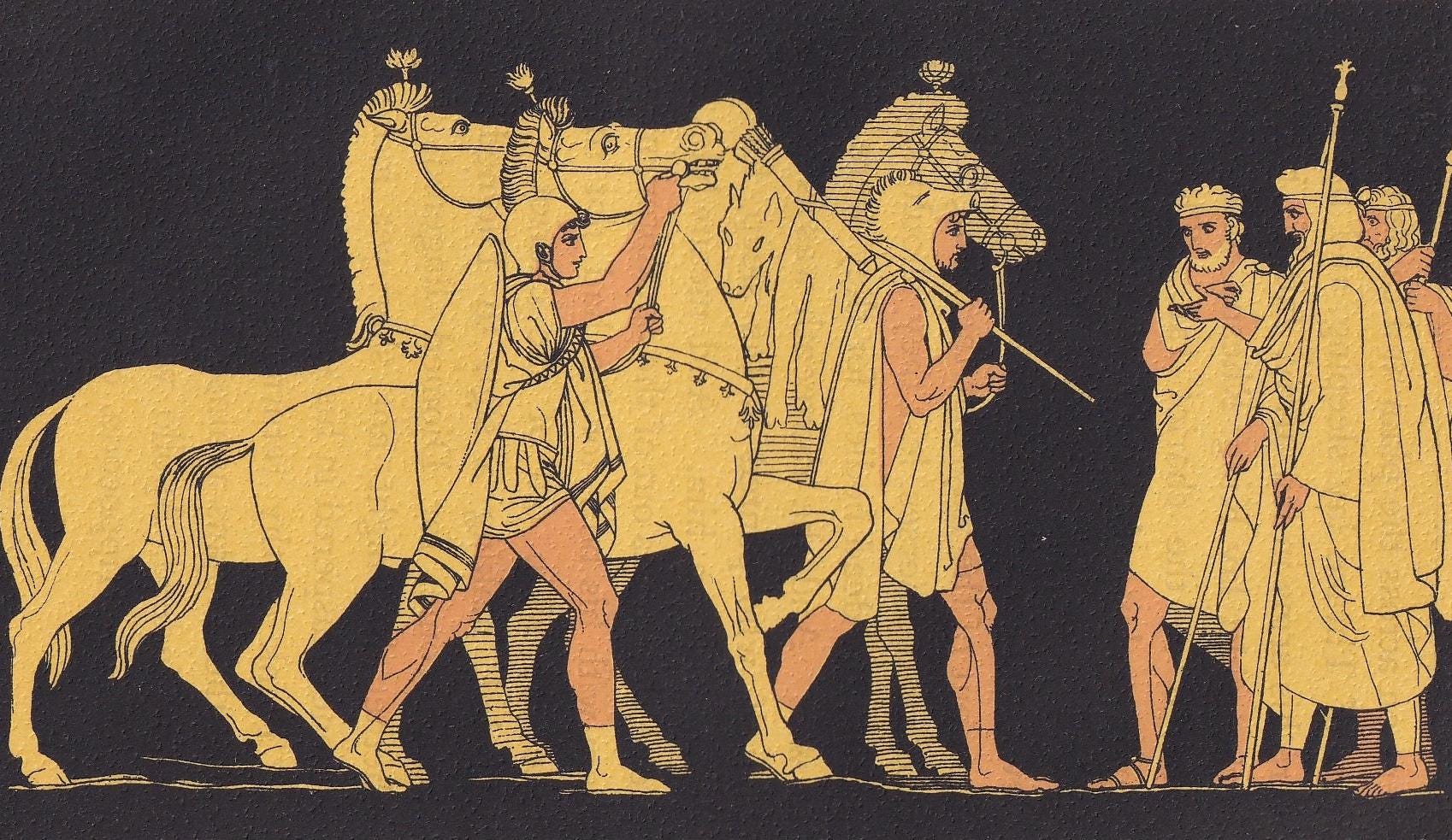 1880 DIOMED & ULYSSES Print - Greek Myths, Homer, the Odyssey Print - Mythology Wall Art - 7.5 x 5 Inches