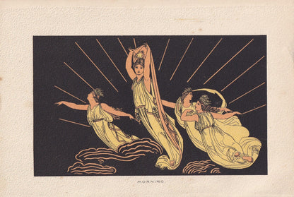 1880 GODDESS OF the MORNING Print - Odysseus - Greek Myths, Homer, the Odyssey - Flaxman Painting - Ancient Greece - 7.5 x 5 