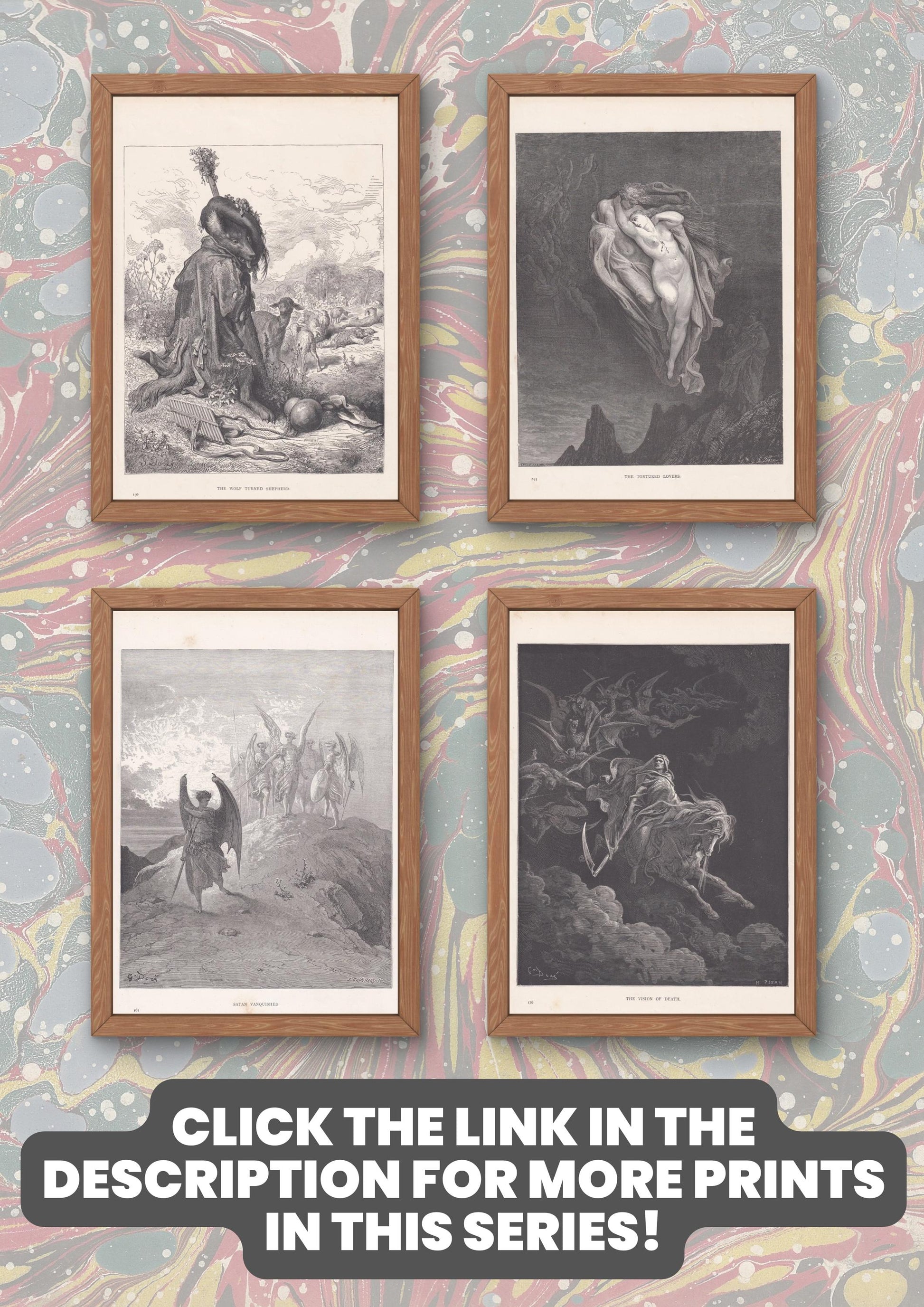 1870 GUSTAVE DORE Print - "The Gathering of Waters" - Dore Wall Art - Antique Dore Engraving - 8.5 x 12.2 Inches