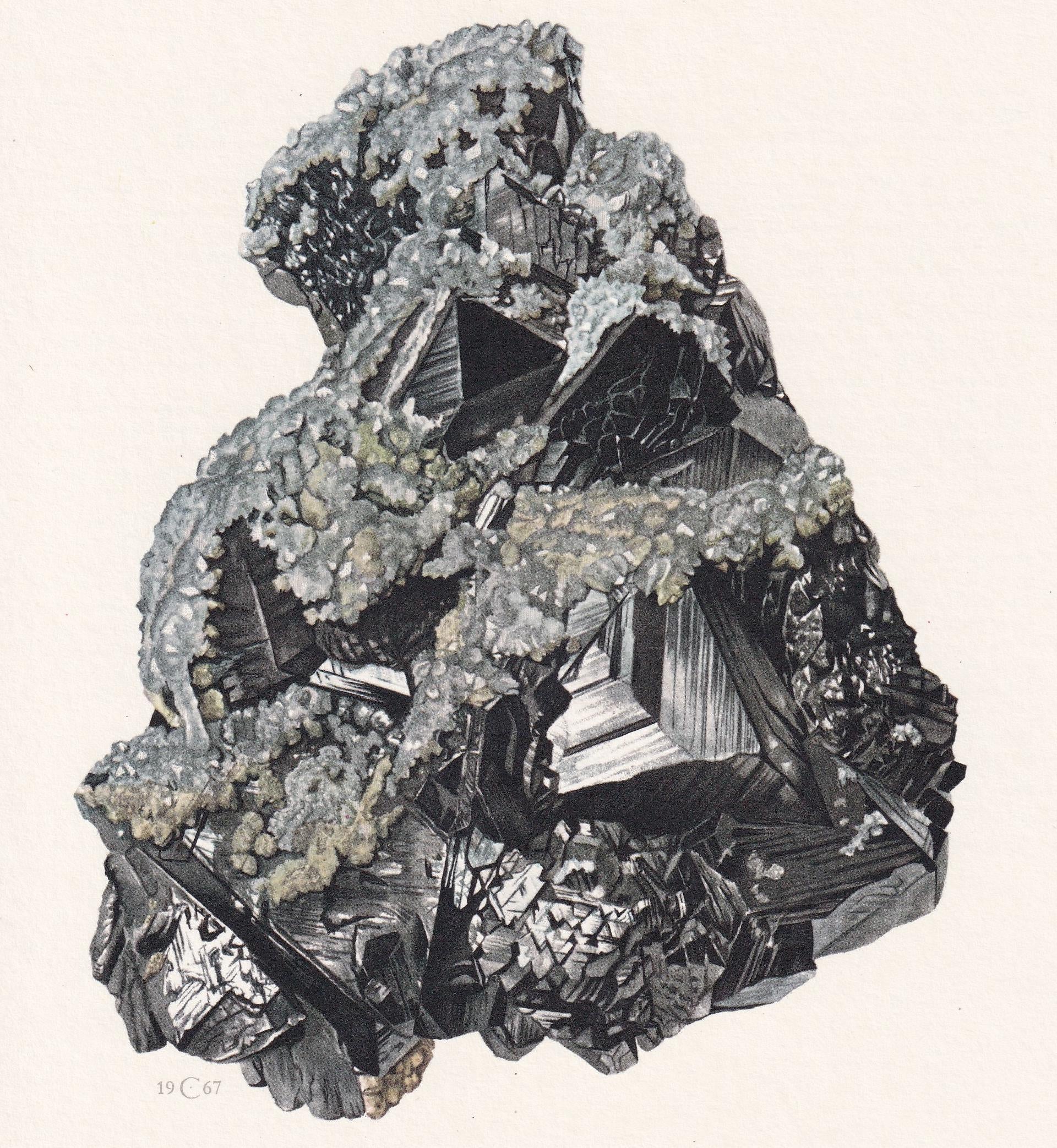 1968 SPHALERITE Print - Mineral Wall Art Gift - Zinc - Mineralogy Decor - Precious Stones - Vintage Rock Art - Element - 7.5 