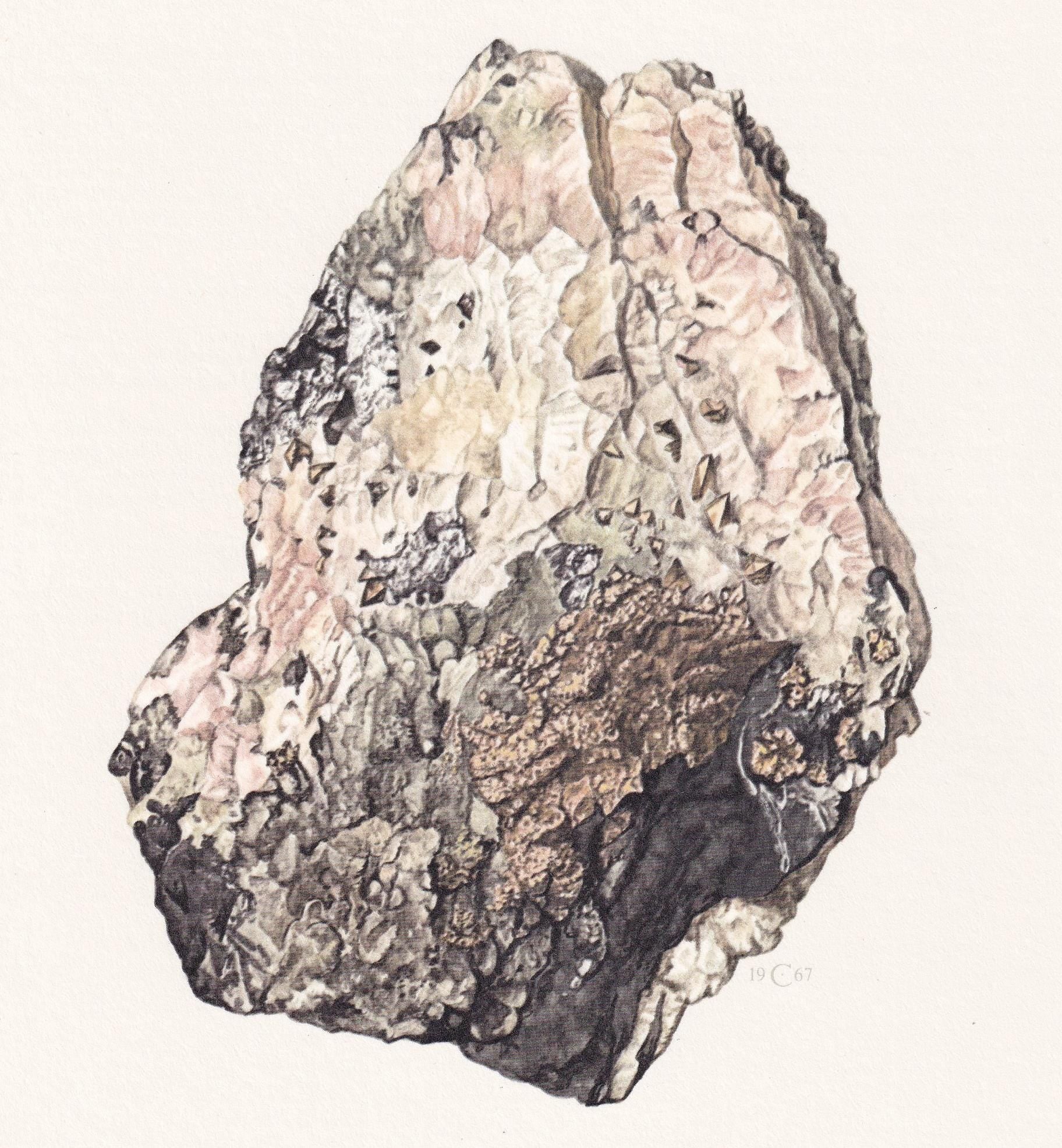 1968 NICKELINE (NICCOLITE) Print - Mineral Wall Art Gift - Mineralogy Decor - Precious Stones - Rock Art - Element - 7.5 x 10