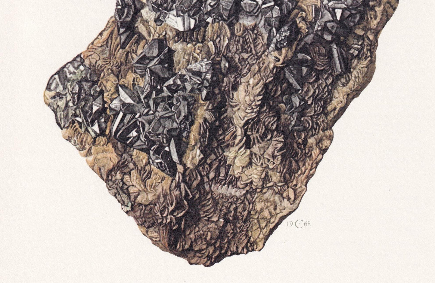 1968 BOURNONITE Print - Mineral Wall Art Gift - Mineralogy Decor - Precious Stones - Vintage Rock Art - Element - 7.5 x 10.6 Inches