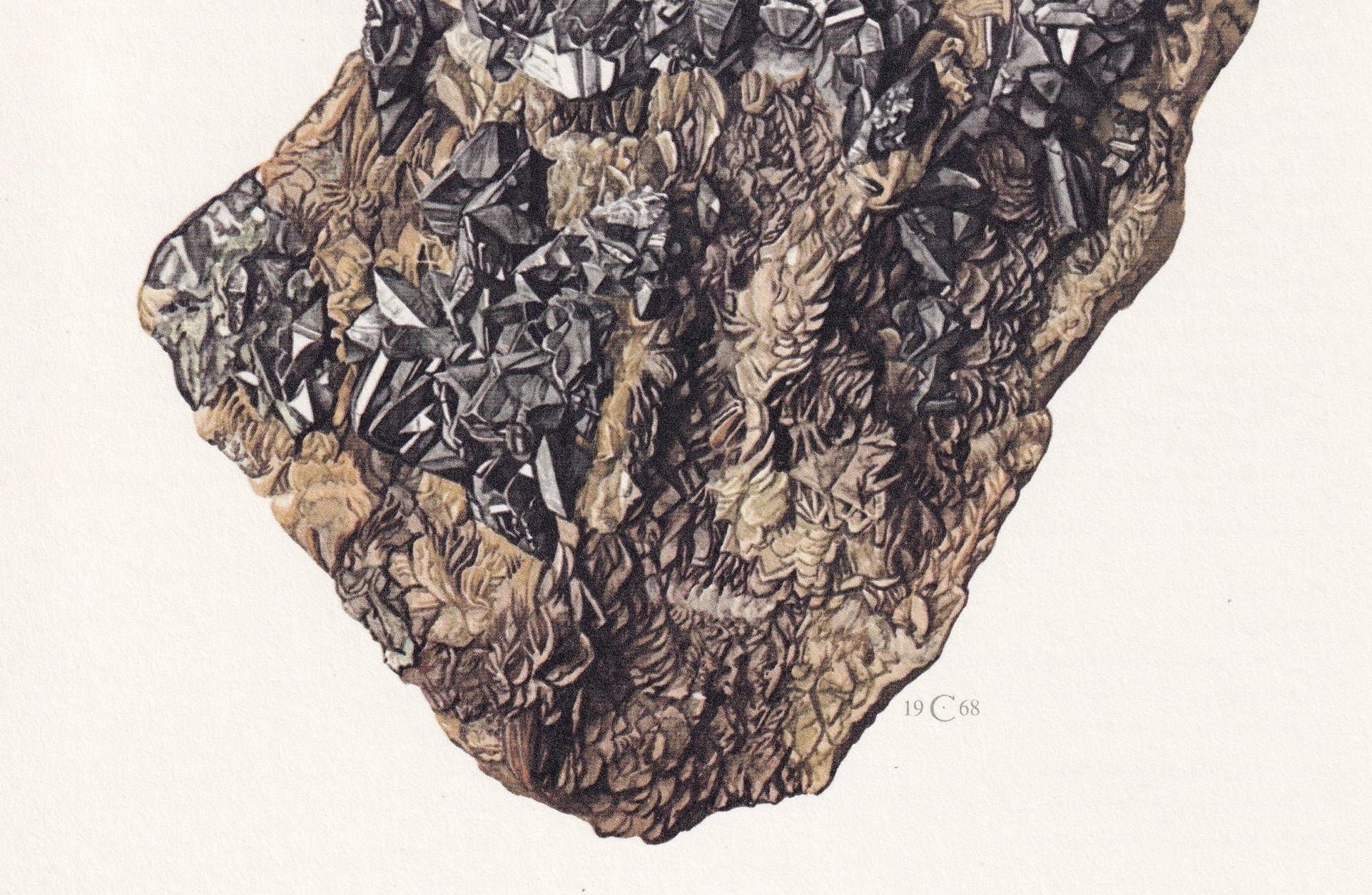 1968 BOURNONITE Print - Mineral Wall Art Gift - Mineralogy Decor - Precious Stones - Vintage Rock Art - Element - 7.5 x 10.6 Inches