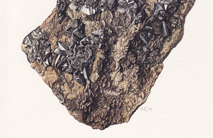 1968 BOURNONITE Print - Mineral Wall Art Gift - Mineralogy Decor - Precious Stones - Vintage Rock Art - Element - 7.5 x 10.6 Inches