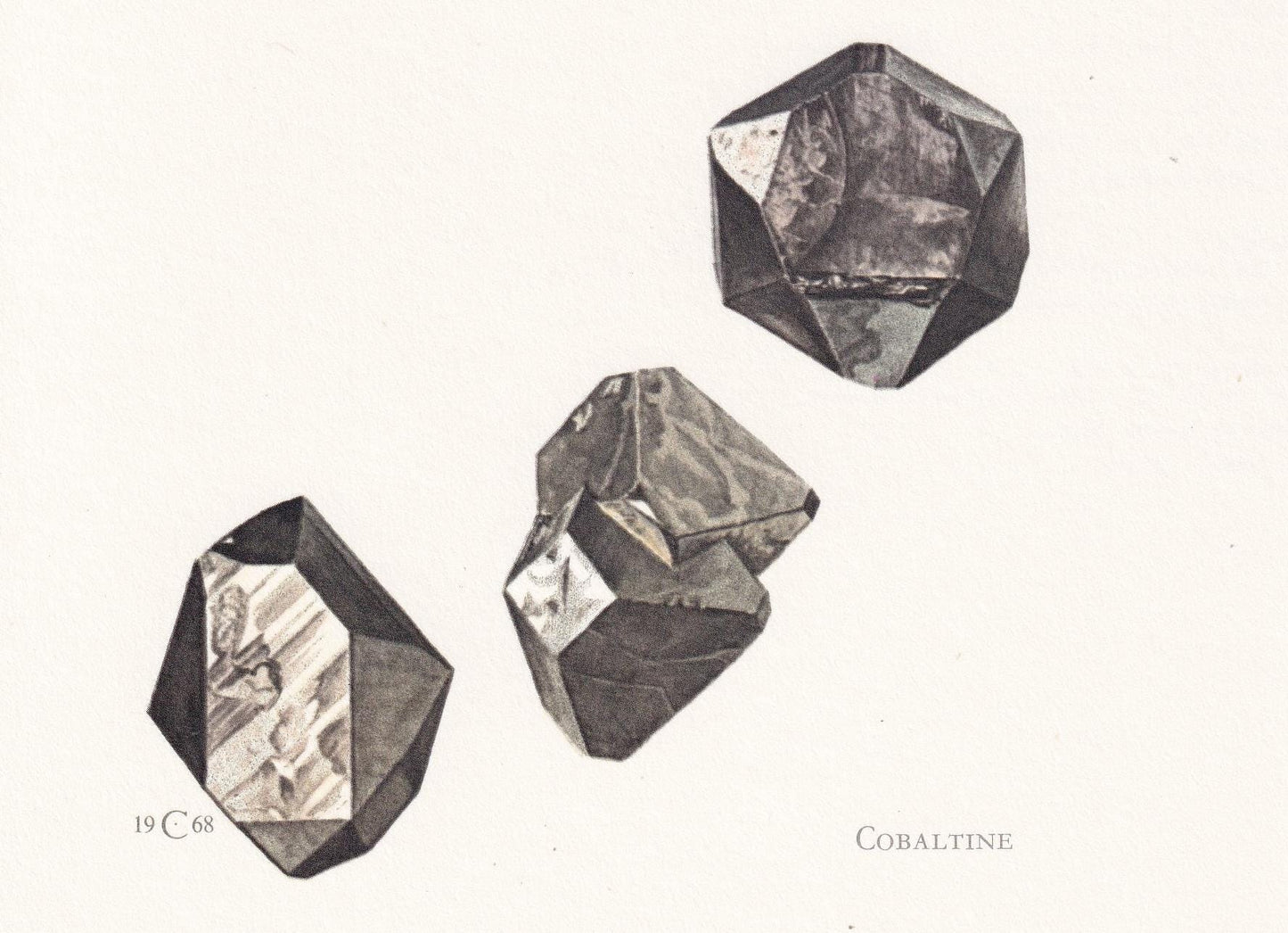 1968 COBALTINE Print - Mineral Wall Art Gift - Mineralogy Decor - Precious Stones - Vintage Rock Art - Element - 7.5 x 10.6 Inches