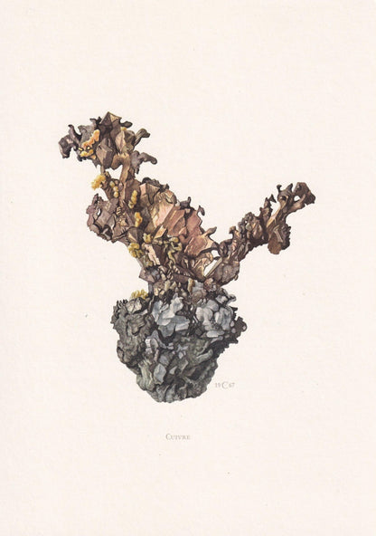 1968 COPPER Print - Mineral Wall Art Gift - Mineralogy Decor - Precious Stones - Vintage Rock Art - Geology Print - 7.5 x 10.