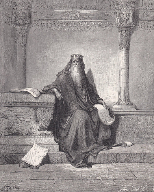 1870 GUSTAVE DORE Print - "Solomon" - Dore Wall Art - Antique Dore Engraving - 8.5 x 12.2 Inches