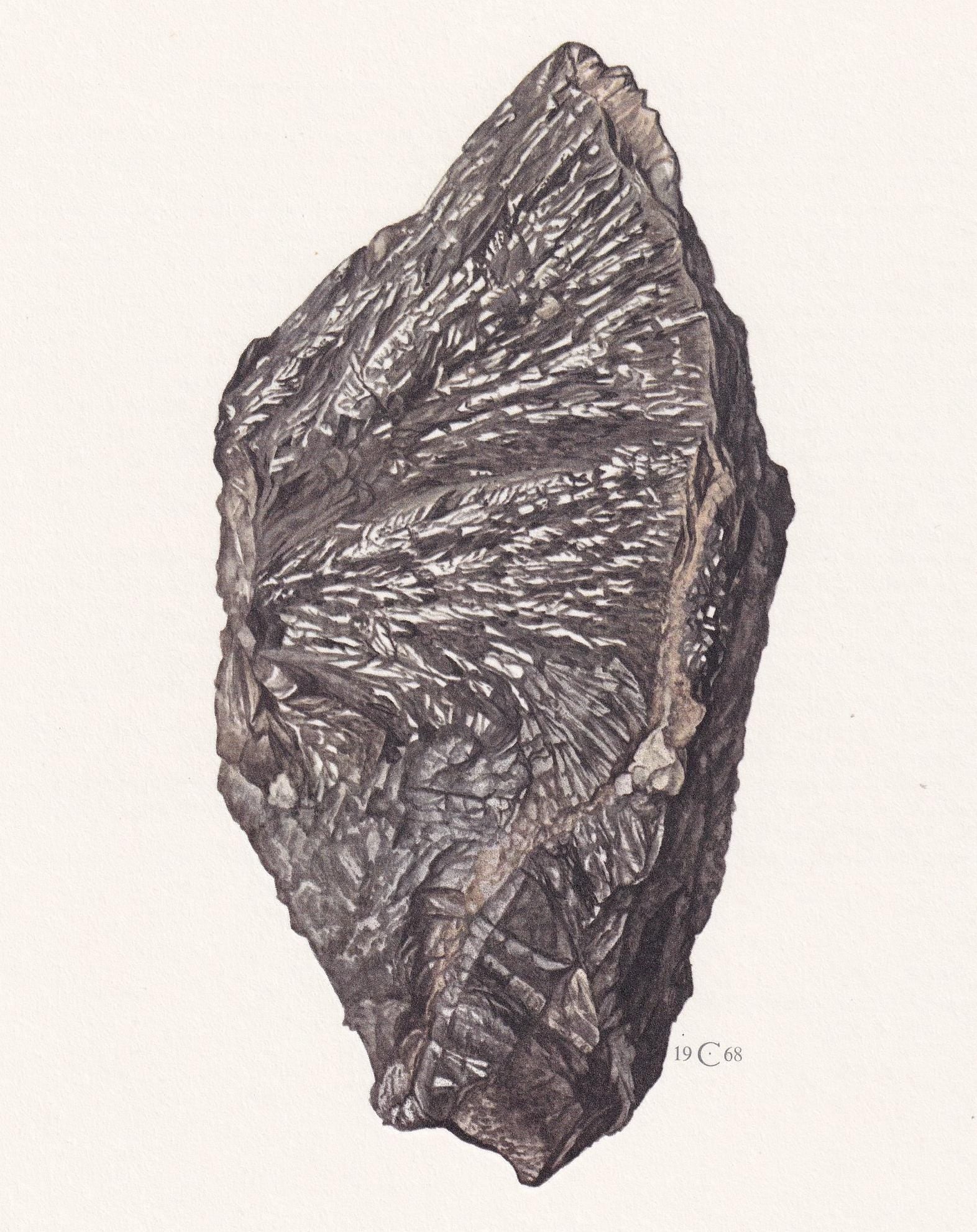 1968 WURTZITE Print - Mineral Wall Art Gift - Mineralogy Decor - Precious Stones - Vintage Rock Art - Element - 7.5 x 10.6 In