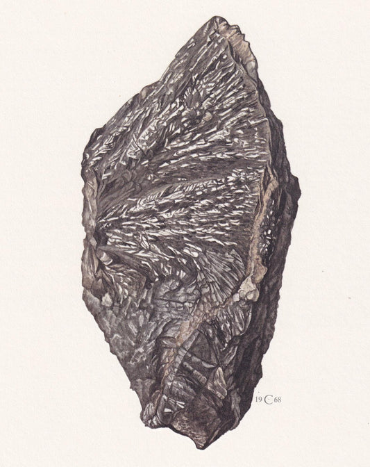 1968 WURTZITE Print - Mineral Wall Art Gift - Mineralogy Decor - Precious Stones - Vintage Rock Art - Element - 7.5 x 10.6 In