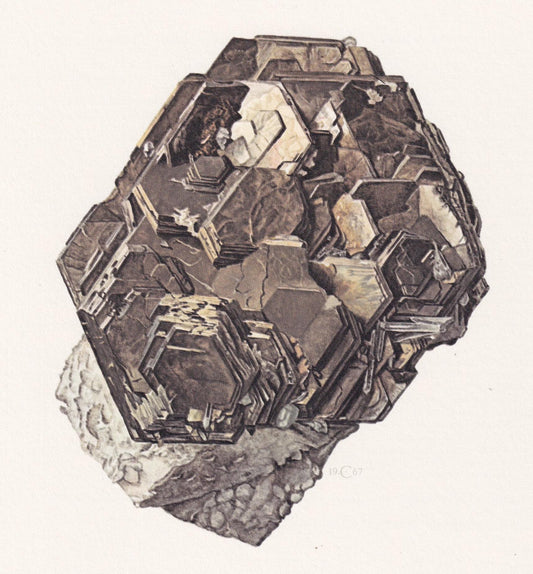 1968 PYRRHOTITE Print - Mineral Wall Art Gift - Mineralogy Decor - Precious Stones - Vintage Rock Art - Element - 7.5 x 10.6 