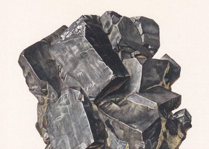 1968 GALENA Print - Mineral Wall Art Gift - Mineralogy Decor - Precious Stones - Vintage Rock Art - Element - 7.5 x 10.6 Inches