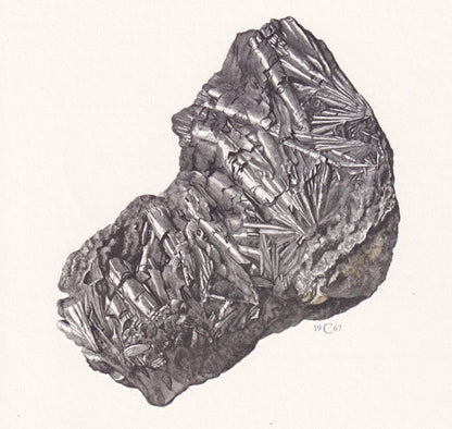 1968 CYLINDRITE Print - Mineral Wall Art Gift - Mineralogy Decor - Precious Stones - Vintage Rock Art - Element - 7.5 x 10.6 