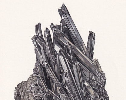 1968 STIBINE Print - Mineral Wall Art Gift - Mineralogy Decor - Precious Stones - Vintage Rock Art - Element - 7.5 x 10.6 Inches