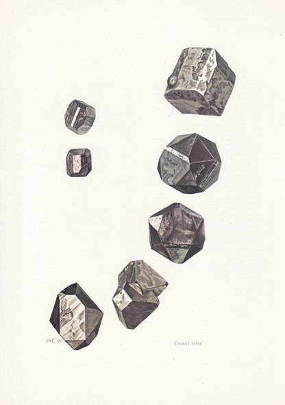 1968 COBALTINE Print - Mineral Wall Art Gift - Mineralogy Decor - Precious Stones - Vintage Rock Art - Element - 7.5 x 10.6 Inches