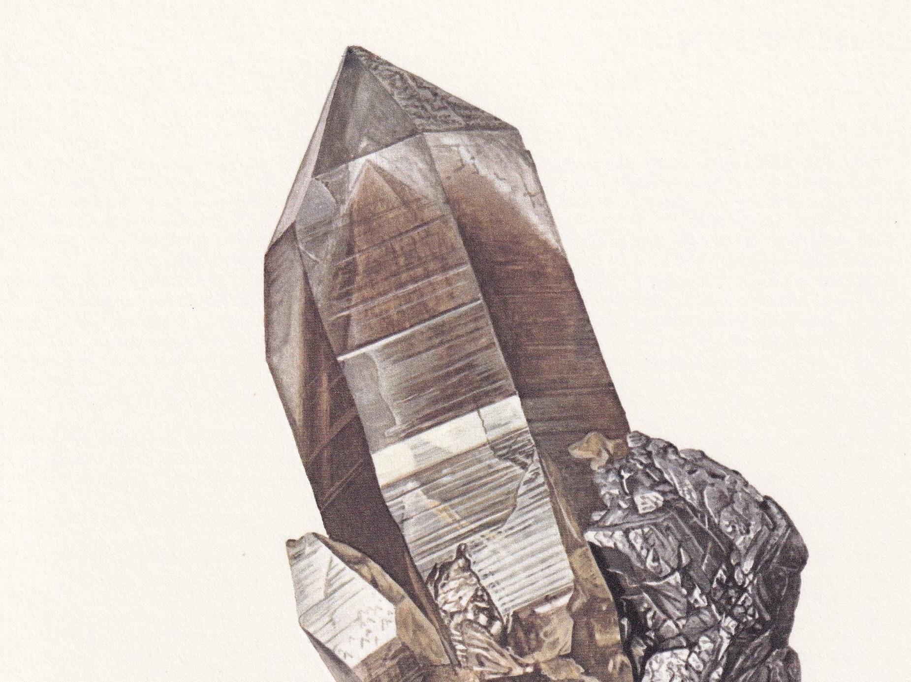 1968 MOLYBDENITE Print - Mineral Wall Art Gift - Mineralogy Decor - Precious Stones - Vintage Rock Art - Element - 7.5 x 10.6 Inches