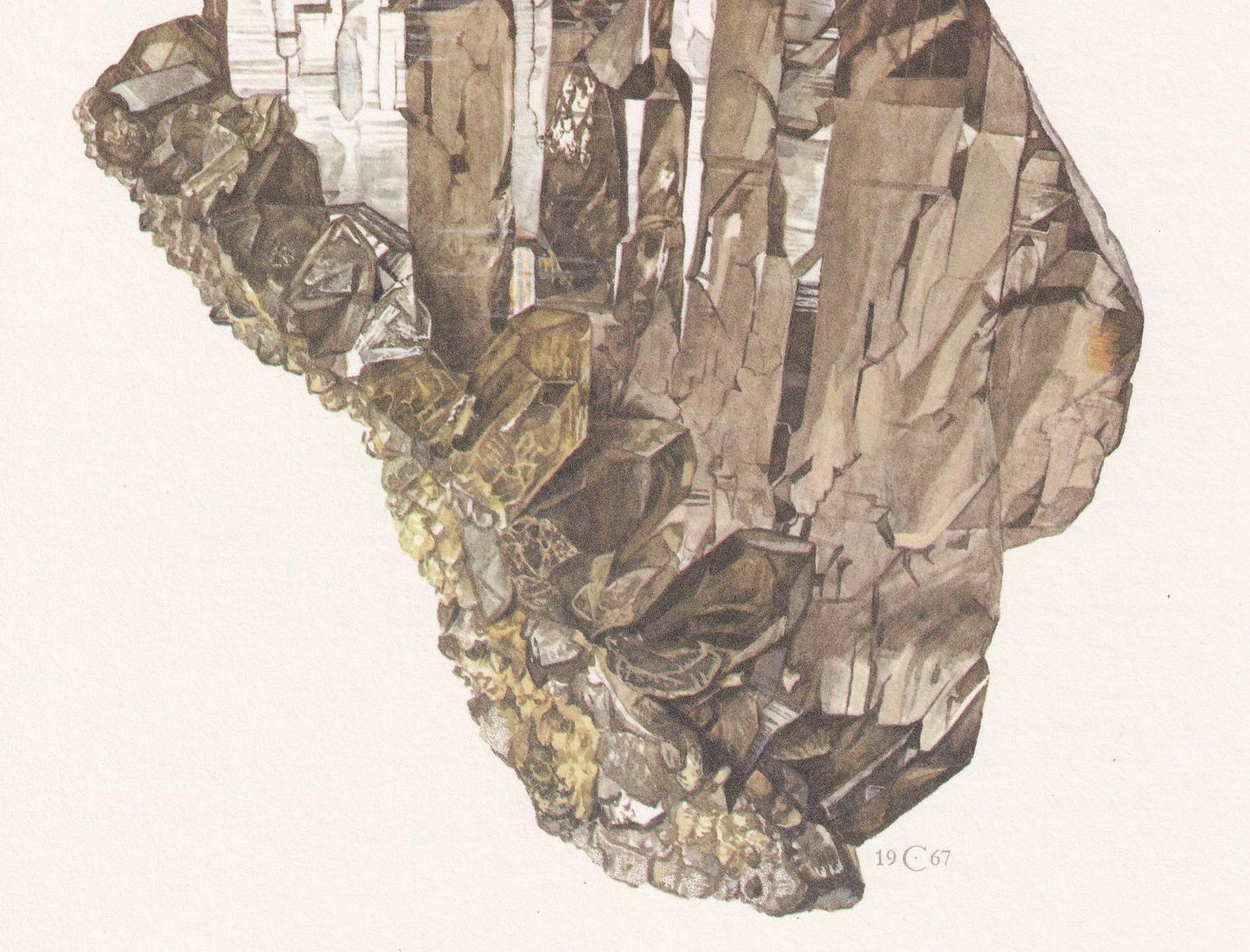 1968 QUARTZ Print - Crystal - Mineral Wall Art Gift - Mineralogy Decor - Precious Stones - Vintage Rock Art - Element - 7.5 x 10.6 Inches