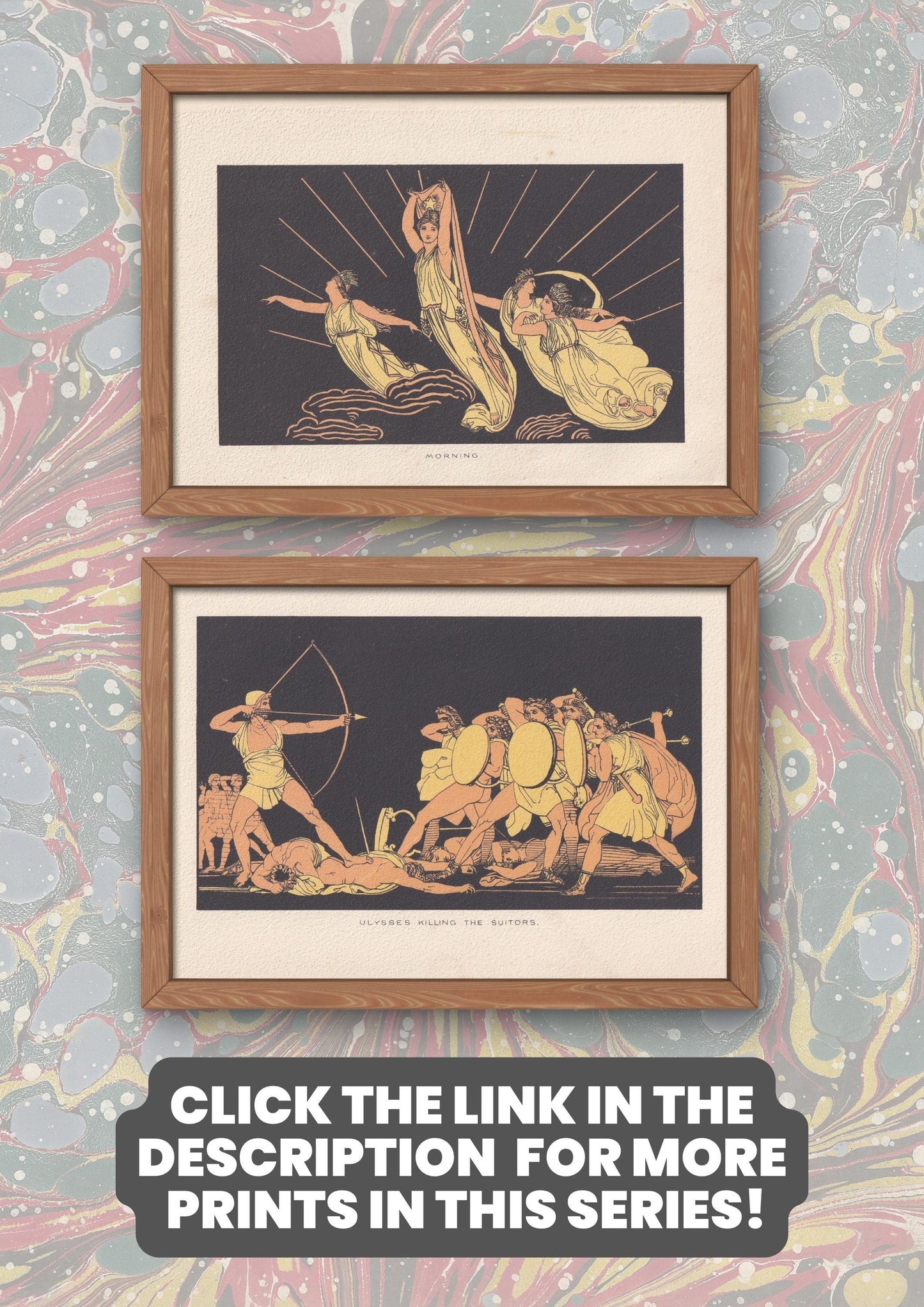 1880 ULYSSES & EUMAEUS Print - Greek Myths, Homer, the Odyssey Print - Mythology Wall Art - 7.5 x 5 Inches