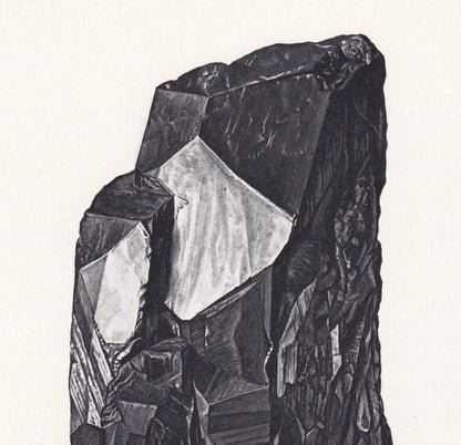 1968 COLUMBITE (NIOBITE) Print - Mineral Wall Art Gift - Mineralogy Decor - Precious Stones - Vintage Rock Art - Element - 7.5 x 10.6 Inches