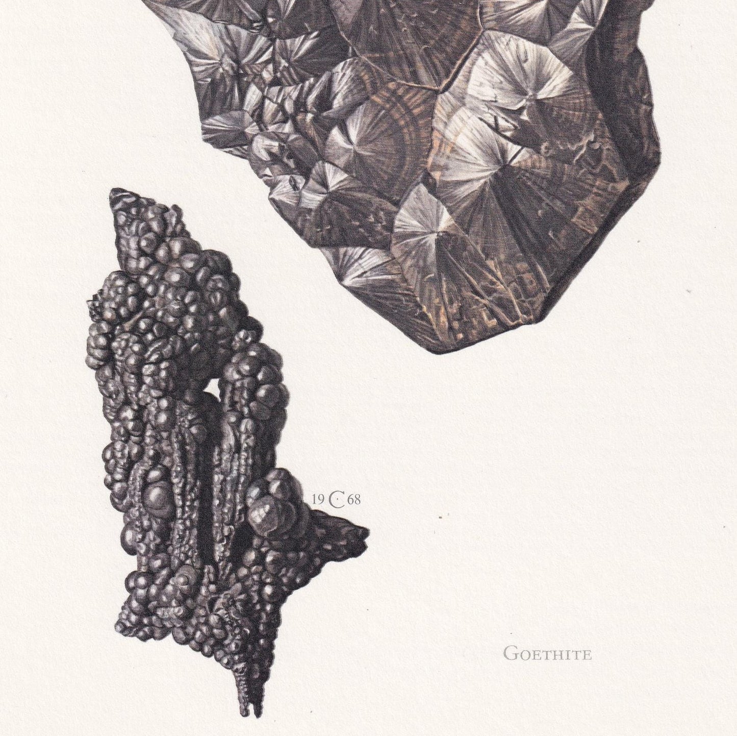 1968 GOETHITE Print - Mineral Wall Art Gift - Mineralogy Decor - Precious Stones - Vintage Rock Art - Element - 7.5 x 10.6 Inches